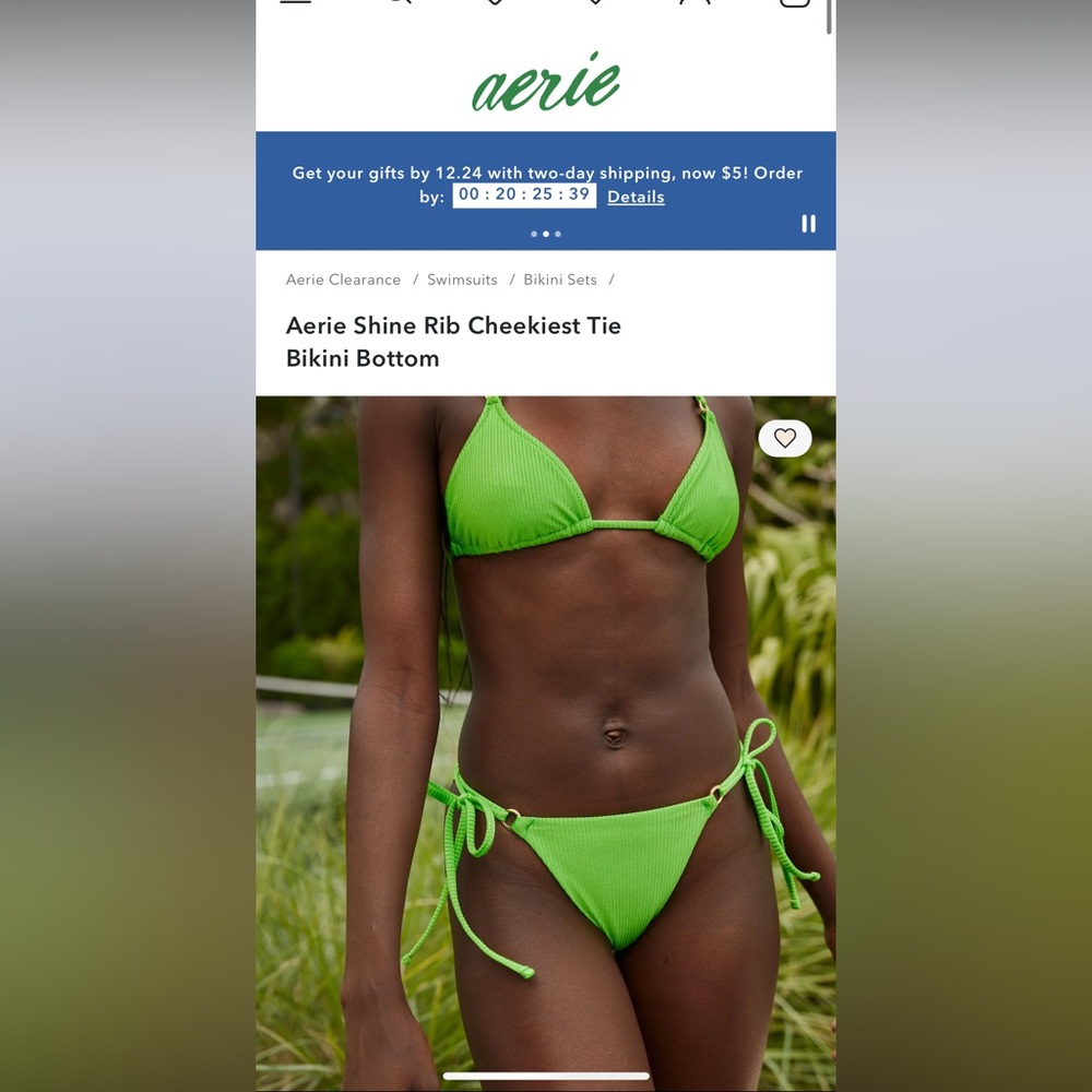 Vibrant Green Bikini Top and Bottoms.